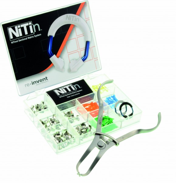 NiTin Sectional Matrix Mini Kit 2 rings, 40 bands, 40 wedges, 1 ring forceps