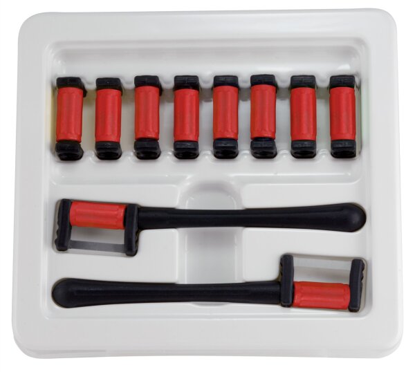 FitStrip doppelseitige Streifen, 10 Streifen, 2 Griffe, feine Körnung, 30 Micron / 0,15mm